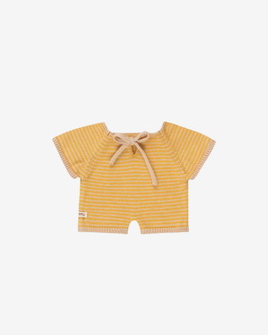 Gommu Thin Stripes Short One-Piece Light Cream/Mustard